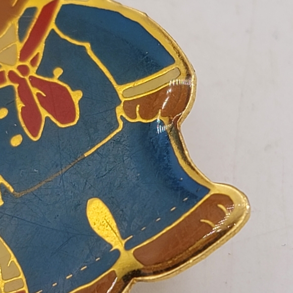 Schmid Gordon Fraser Teddy Bear Sailor Suit Sailboat Enamel Brooch Pin 80s Vtg - Picture 4 of 11